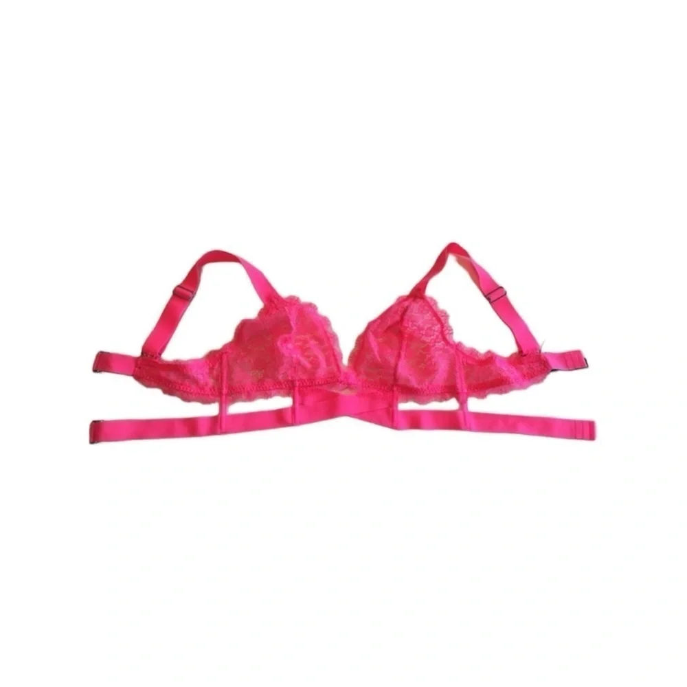 NWT Hot Pink Victoria's Secret Triangle Strappy Bra Size L